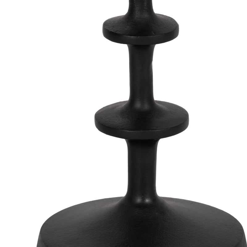 METAL, 13H TAPER CANDLE HOLDER, BLACK