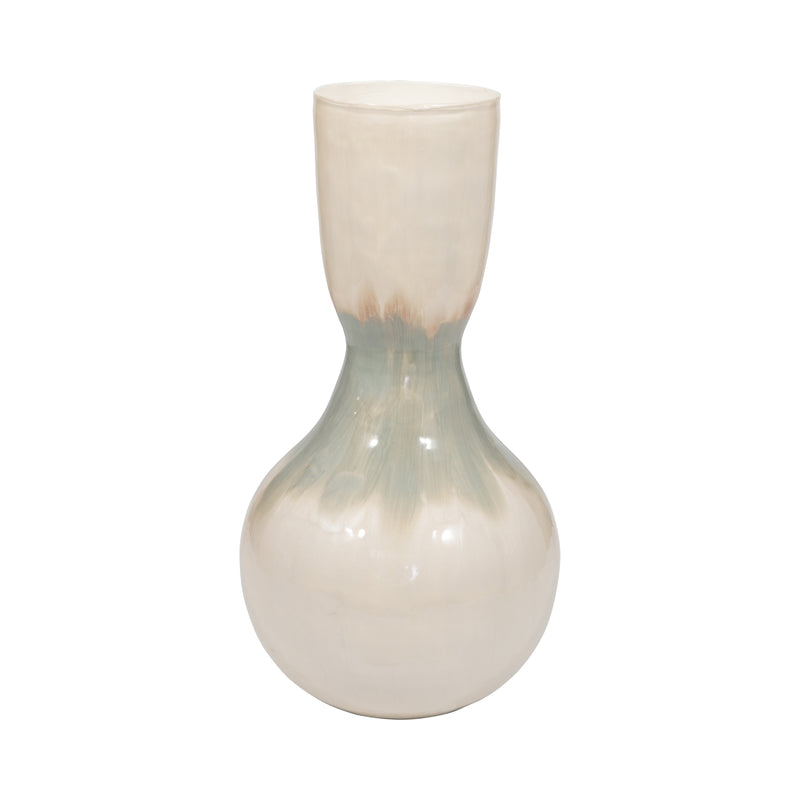 METAL, 18 BULBOUS VASE, PEARL