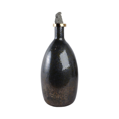 20 Arielle Large Pyrite Stone And Glass Bottle