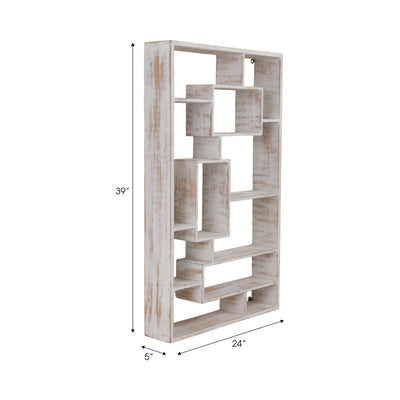 Wooden Multi-tier Wall Shelf, Whitewash