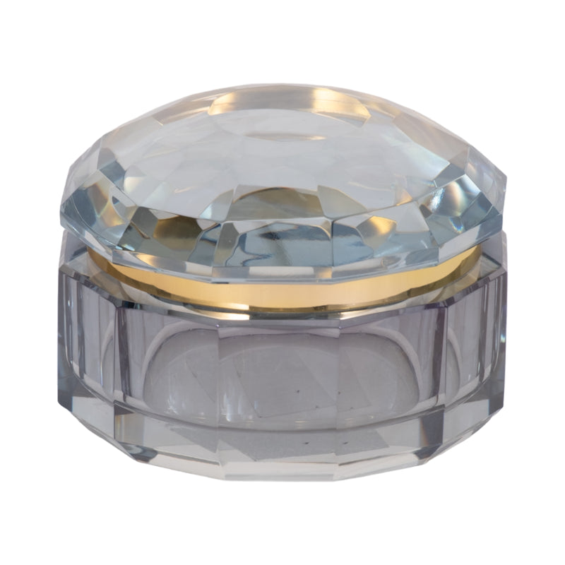 GLASS, 4D TRINKET BOX, BLUE