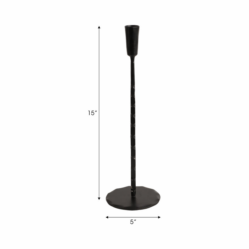 15x5 Forged Cast Iron Taper Holder, Matte Black