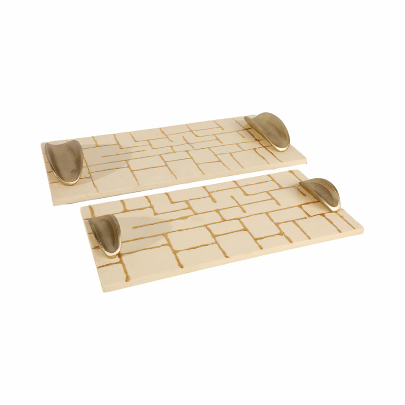 S/2 18/22 Gomez Gold Resin Trays