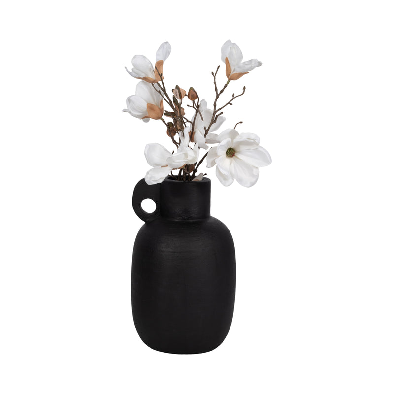 15 Modern Terracotta Jug Vase W/handle, Black