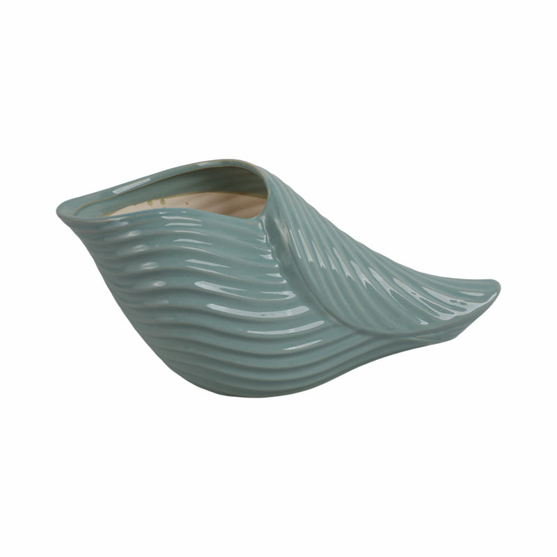 17 Seaside Blue Cer Shell Planter