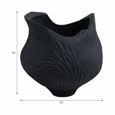 16trevino Large 3d Printed Porcelain Vase, Blk