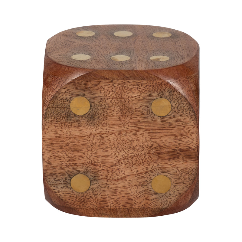 WOOD, 5X5 DICE, ANTIQUE BROWN