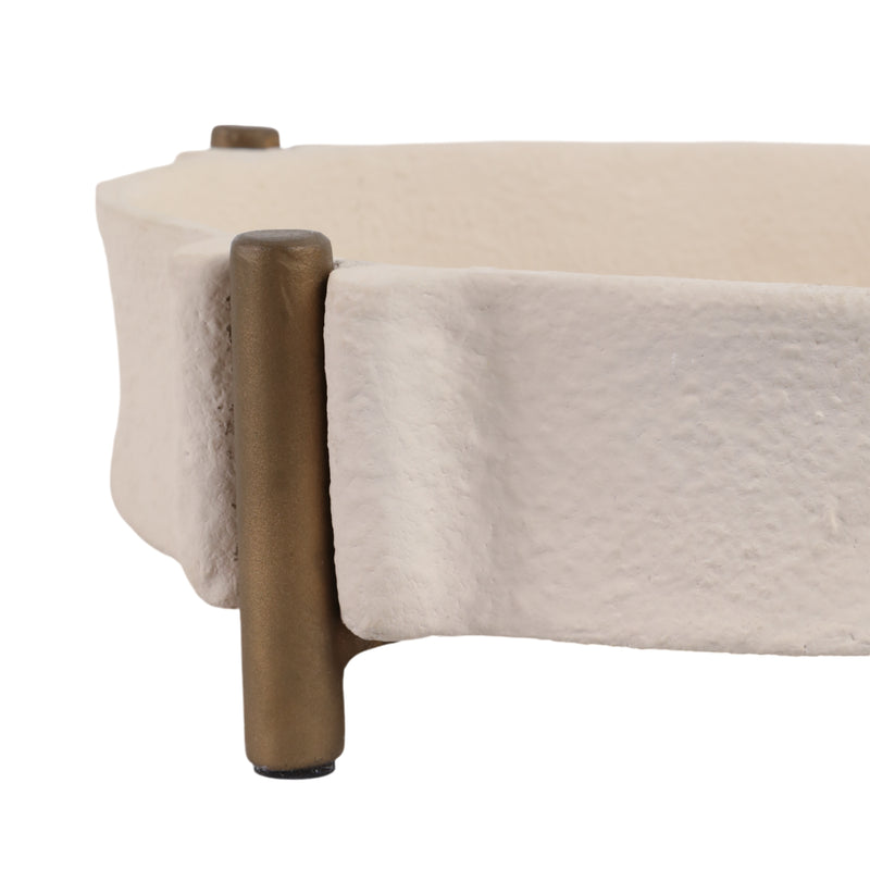 S/2 11/14 Terrace Ecomix Tray, Beige/gld