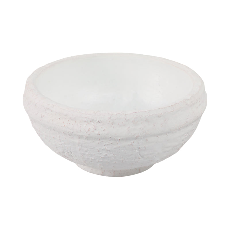 9x9 Textured Terracotta Bowl, White