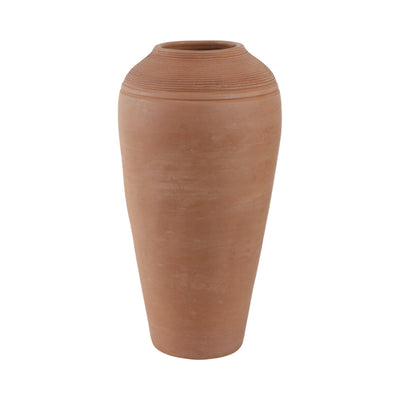 16x9 Terracotta Ribbed Floor Vase, Natural