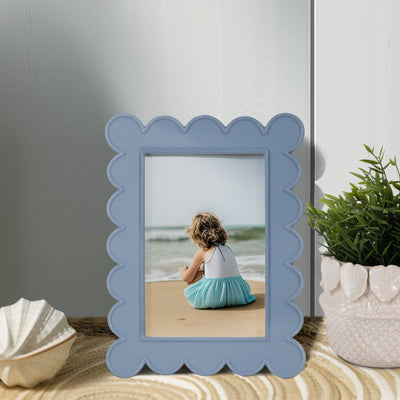 4x6 Scallop Edge Photo Frame, Blue