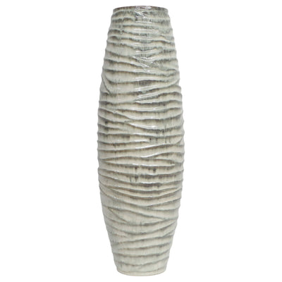 30 Decorah Large Cer Ribbed  Vase