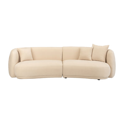 4-SEAT CURVED SOFA, IVORY/BEIGE