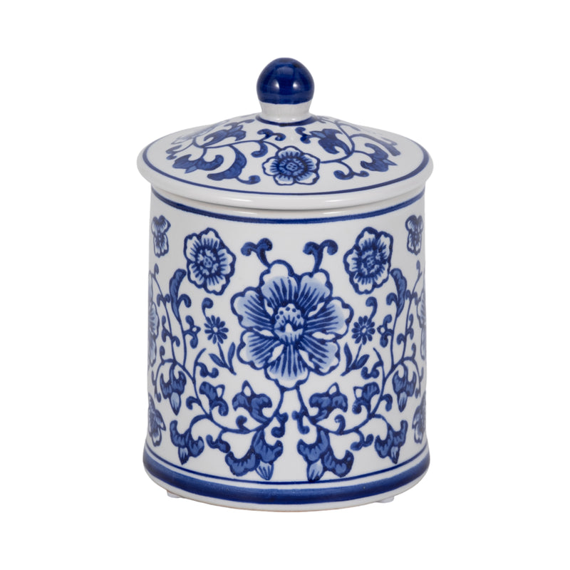 Cer, 6 8oz Chinoiserie Scntd Candle W/lid,wht/blu