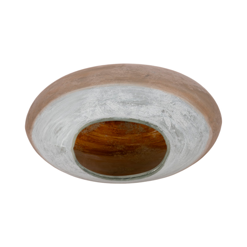 13 Gold Ombre Round Vase, White/gold