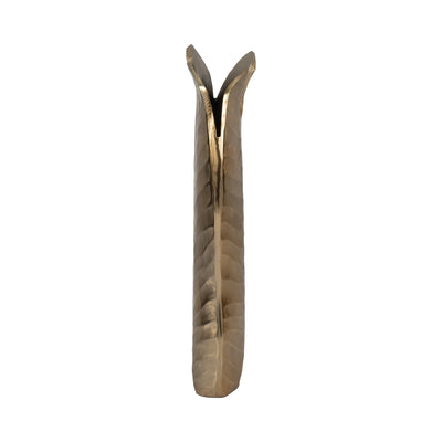 Metal, 16 Botanic Tall Leaf Vase, Gold