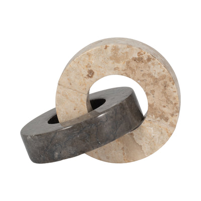 Marble, 9 2-circle Links, 2-tone