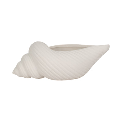 9 Conch Shell Planter, White