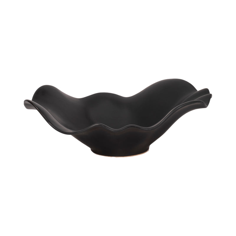 18 Ruffled Edge Bowl Matte Finish, Black