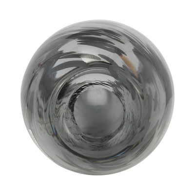 GLASS, 15H SWIRL VASE, BLACK