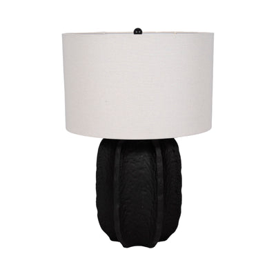 24 Textured Jagged Table Lamp, Black/white