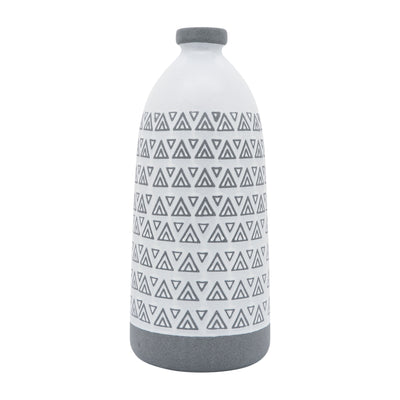 CER, 18H AZTEC VASE, GRAY