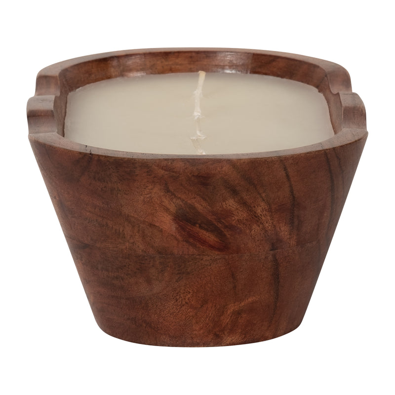 WOOD, 9 19 OZ OVAL BOWL SCENTED CANDLE, NATURAL