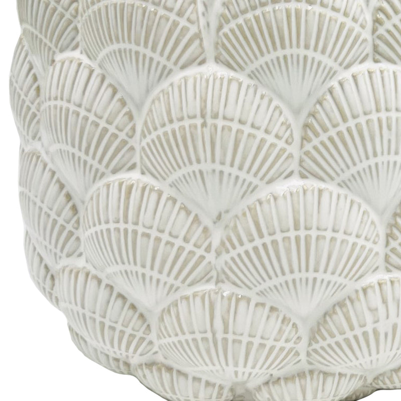 S/2 7/9 Seashell Planters, White