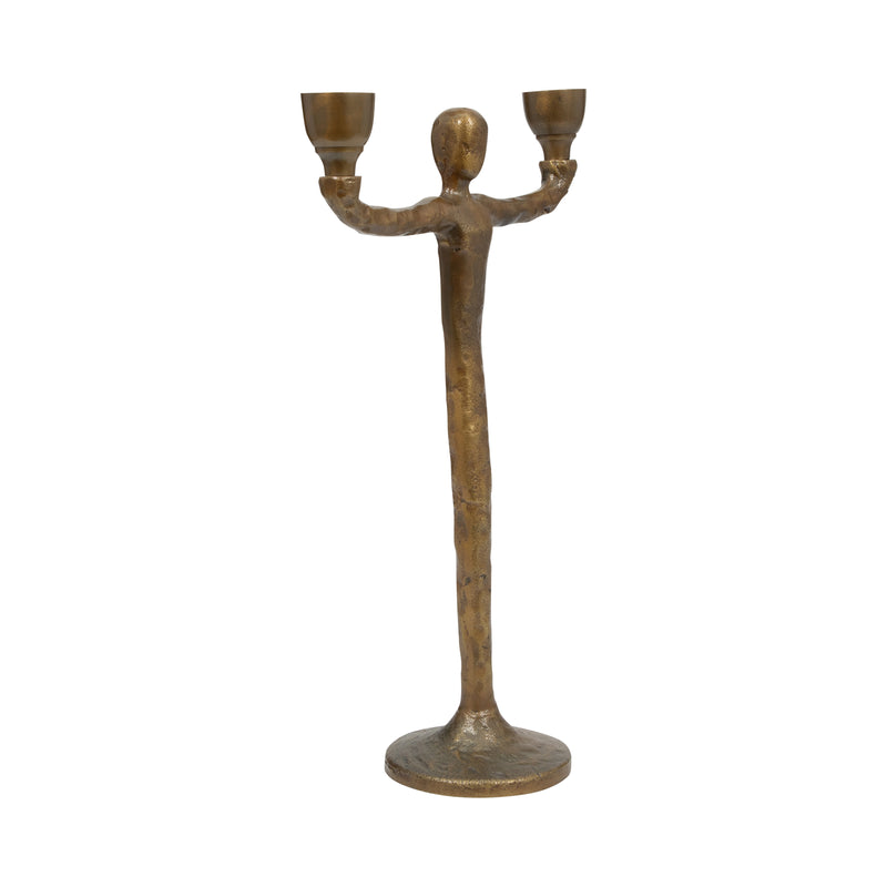 METAL, 15 2 TAPER CANDELABRA, GOLD