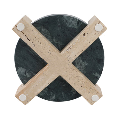 12 Archer Small Green Marble And Travertine Tray