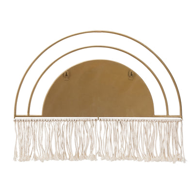 METAL/WOOD, 17H ARCHED MIRRORED WALL DECO, GOLD