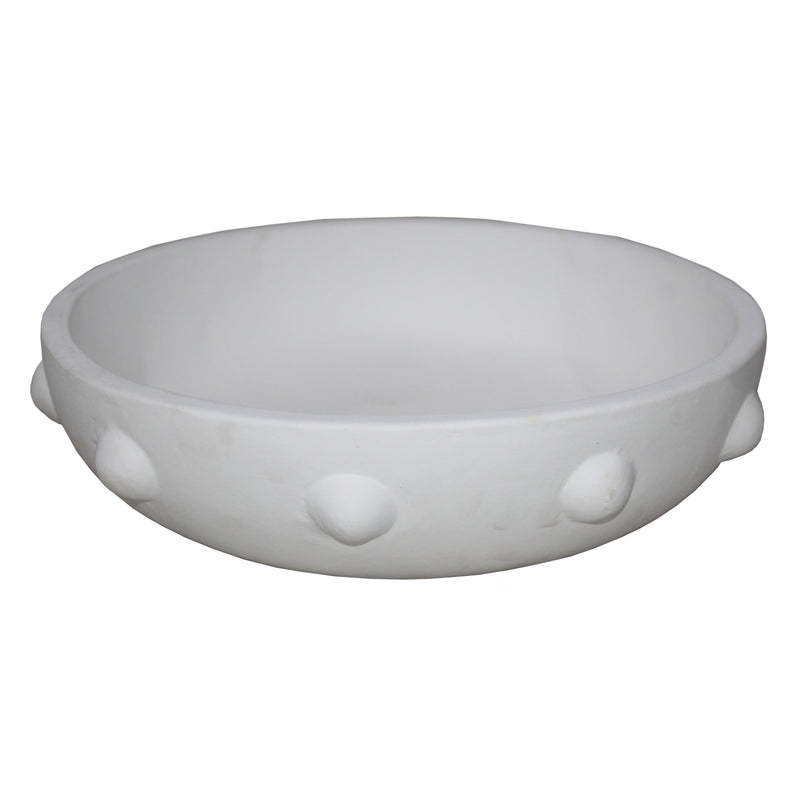 13 Clay Beaded Bowl, White