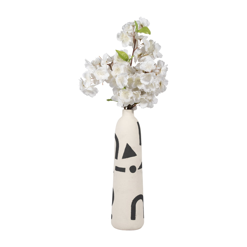 CER, 15 FUNKY VASE, IVORY/BLACK