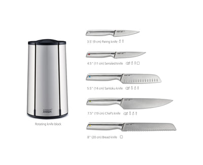 Joseph Joseph Elevate Steel Knives Carousel  Set 5 pc