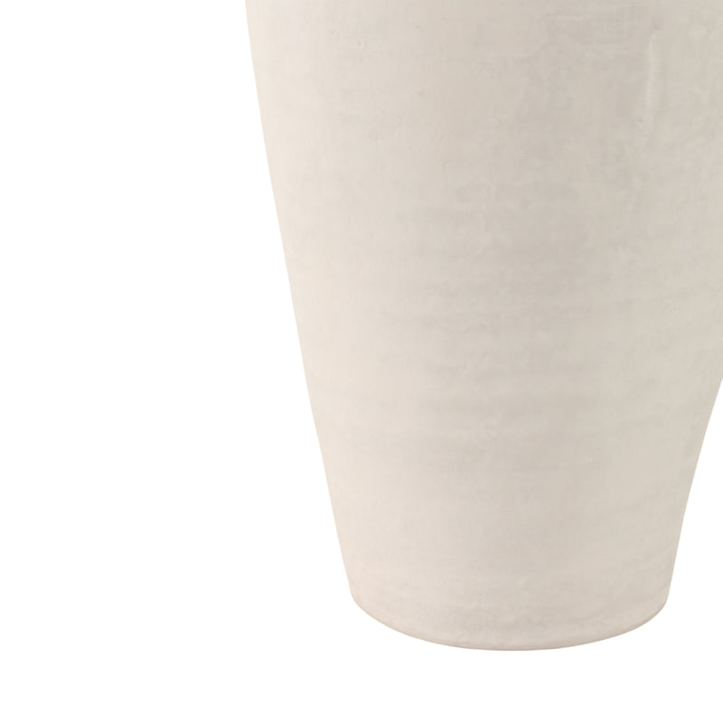 16x9 Paper Mache Ribbed Floor Vase, Ivory