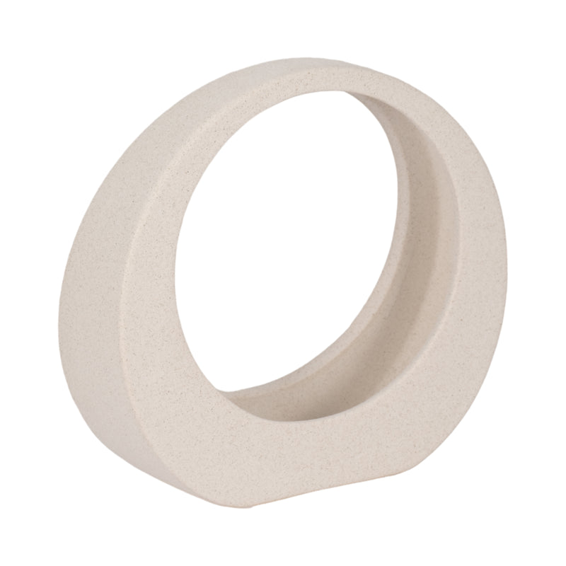 8 Sand Glaze Loop Object, White