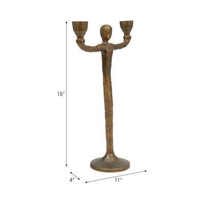 METAL, 15 2 TAPER CANDELABRA, GOLD