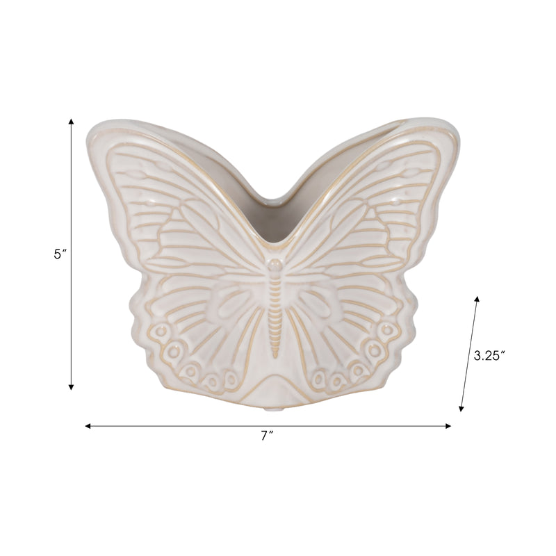 7 Butterfly Planter, Ivory