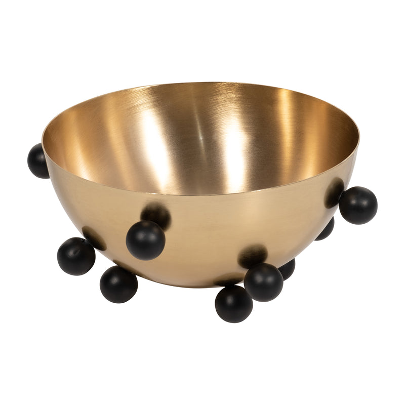 METAL, 13 BUBBLE BOWL, GOLD/BLACK