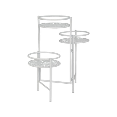 Metal, 22 Folding 3-tier Plant Stand, White