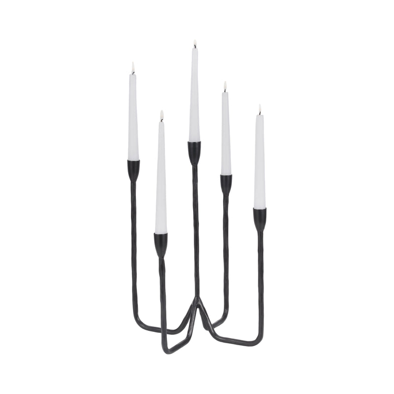 16 Forged 5-taper Candle Holder, Black