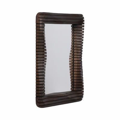 41X30 KENSINGTON SLATTED WOOD MIRROR, BROWN