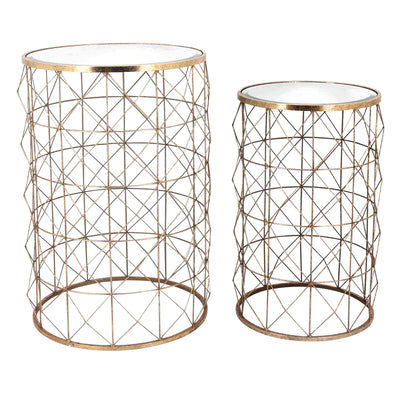 S/2 Metal Accent Tables, Gold