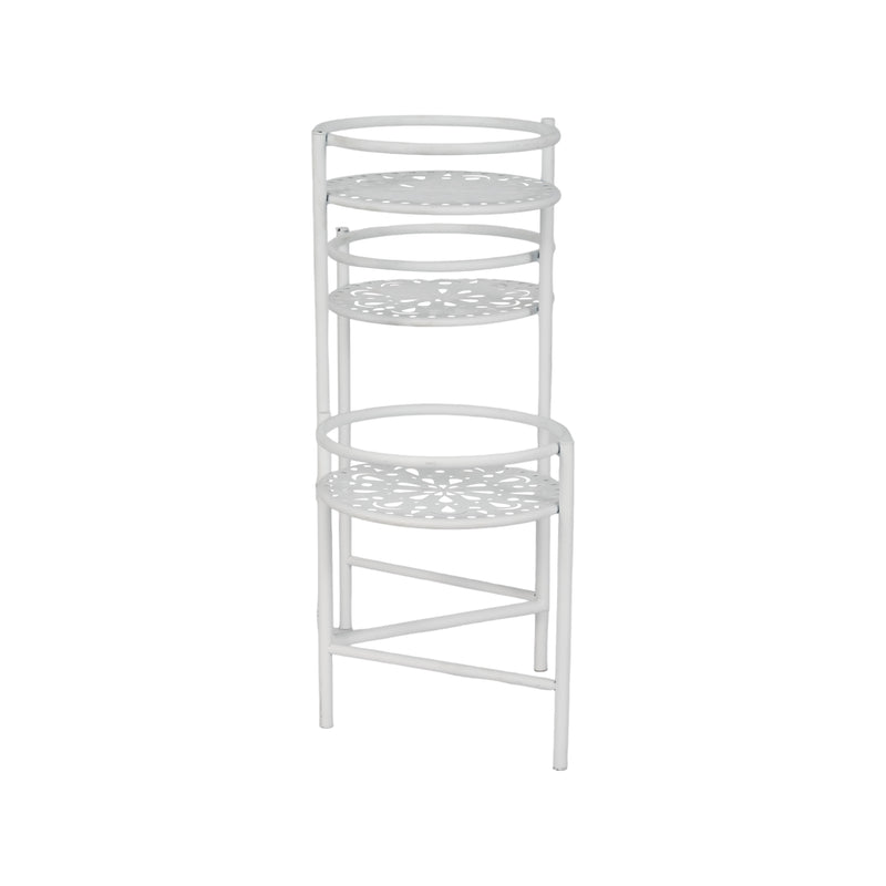 Metal, 22 Folding 3-tier Plant Stand, White