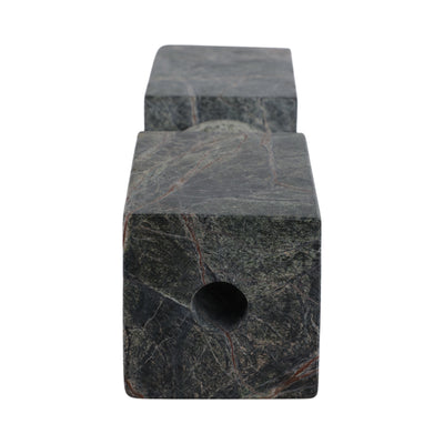 12x3 Chunky Marble Taper Holder, Forest Green