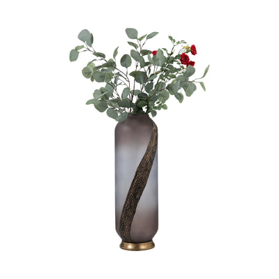 GLASS, 20 METALLIC DETAIL VASE,  BLUSH