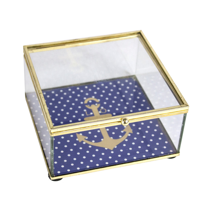 ANCHOR DESIGN GLASS DECORATIVE BOX