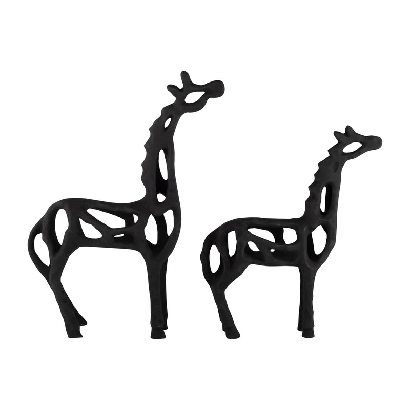 METAL,13H,GIRAFFE ILLUSION SCULPTURE,BLACK