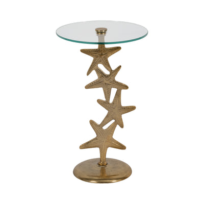 Metal/glass 15d/25h,gold Starfish Sidetable Kd