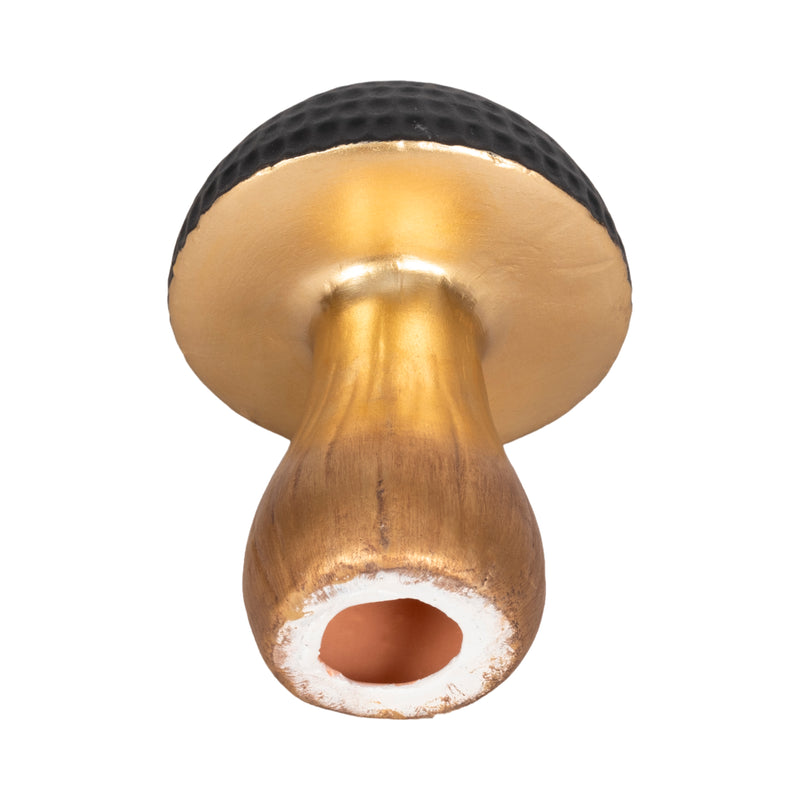 7 Hammered Top Mushroom, Black/gold